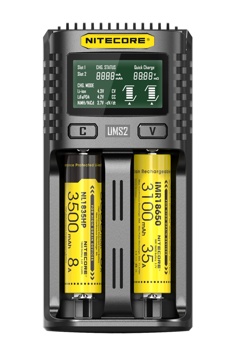 Chargeur d'accus Nitecore UMS2 deux emplacements 3 A