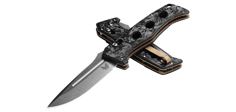 Couteau automatique Benchmade Auto Adamas carbone marbré