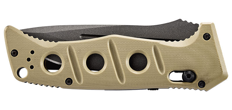 Couteau automatique Benchmade Auto Adamas Cru Wear - G10 Desert Tan, lame grise