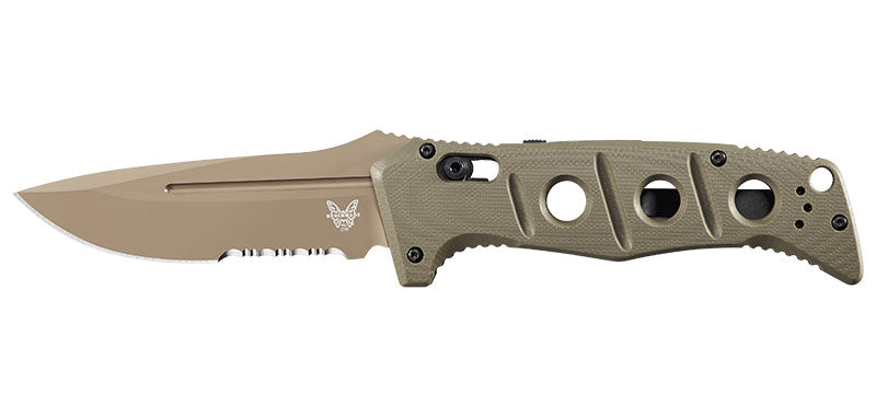 Couteau automatique Benchmade Auto Adamas Cru Wear - G10 olive, lame marron