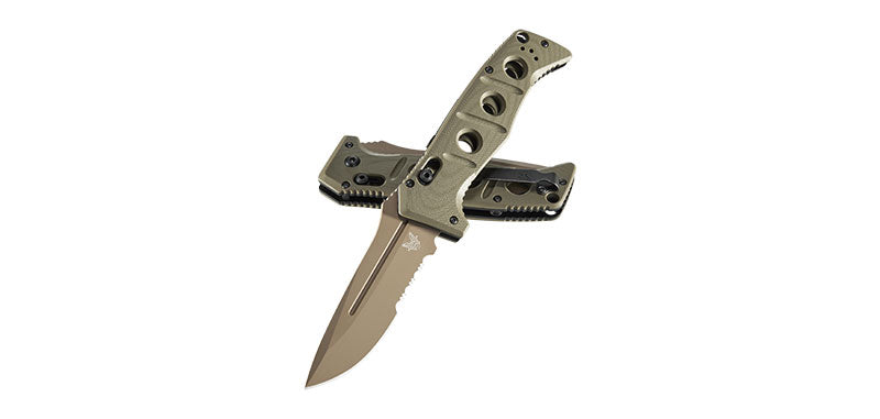 Couteau automatique Benchmade Auto Adamas Cru Wear - G10 olive, lame marron