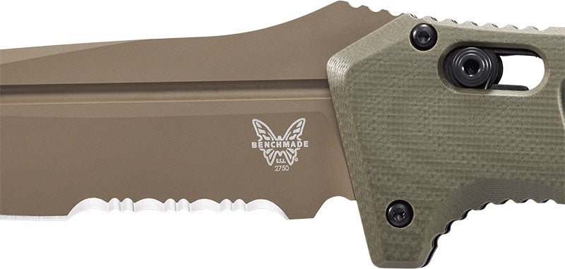 Couteau automatique Benchmade Auto Adamas Cru Wear - G10 olive, lame marron
