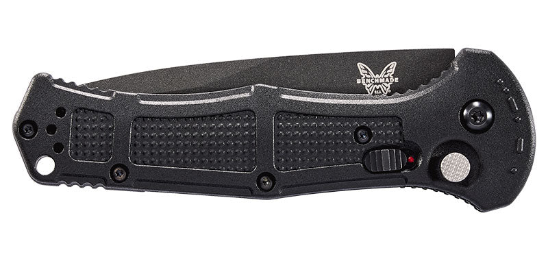 Couteau automatique Benchmade Claymore - Manche grivory/acier noir, CPM D2, tranchant lisse, lame de 86 mm, lame drop point