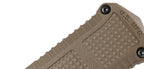 Couteau automatique Benchmade Claymore - Manche grivory marron, CPM D2, double tranchant mixte, lame de 99 mm, lame dague