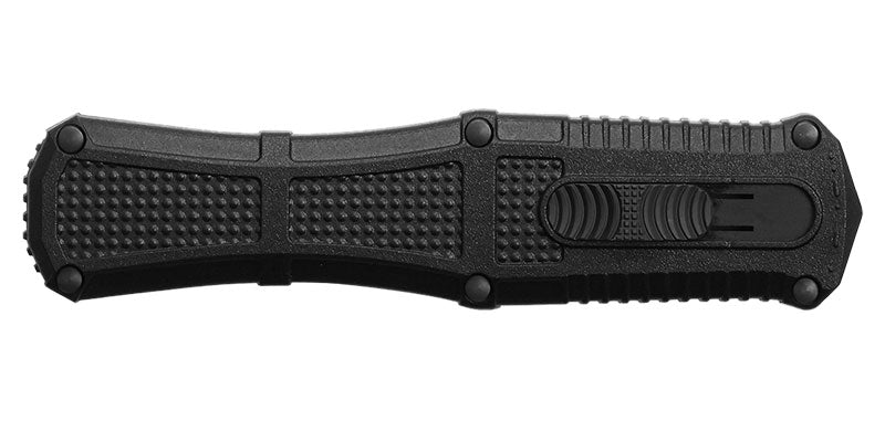 Couteau automatique Benchmade Claymore - Manche grivory noir, CPM D2, double tranchant lisse, lame de 99 mm, lame dague