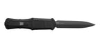 Couteau automatique Benchmade Claymore - Manche grivory noir, CPM D2, double tranchant lisse, lame de 99 mm, lame dague