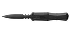 Couteau automatique Benchmade Claymore - Manche grivory noir, CPM D2, double tranchant mixte, lame de 99 mm, lame dague