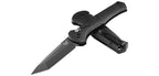 Couteau automatique Benchmade Claymore - Manche grivory noir, CPM D2, tranchant lisse, lame de 91 mm, lame tanto