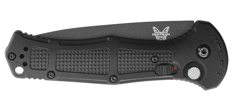 Couteau automatique Benchmade Claymore - Manche grivory noir, CPM D2, tranchant lisse, lame de 86 mm, lame drop point