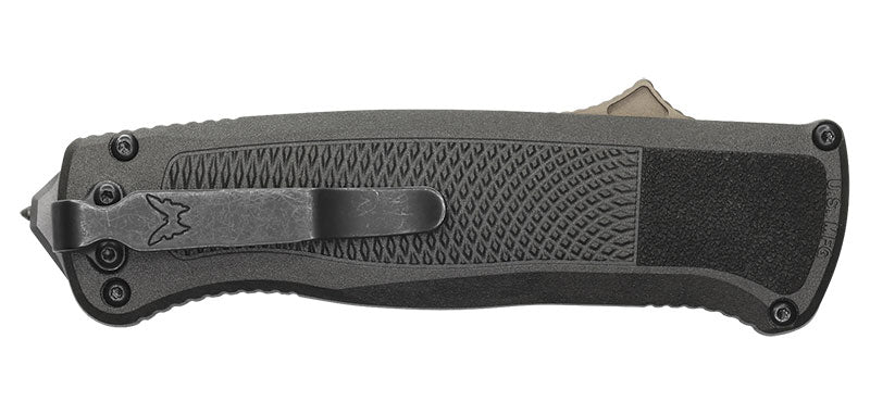 Couteau automatique Benchmade Shootout CF-Elite - Tanto, Cru Wear