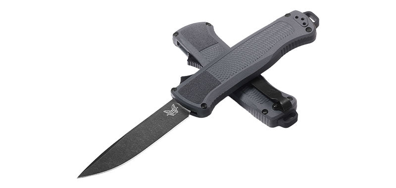 Couteau automatique Benchmade Shootout gris foncé