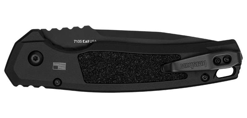 Couteau automatique Kershaw Launch 16 - Manche aluminium noir, tranchant mixte