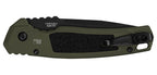 Couteau automatique Kershaw Launch 16 - Manche aluminium noir/vert, tranchant lisse