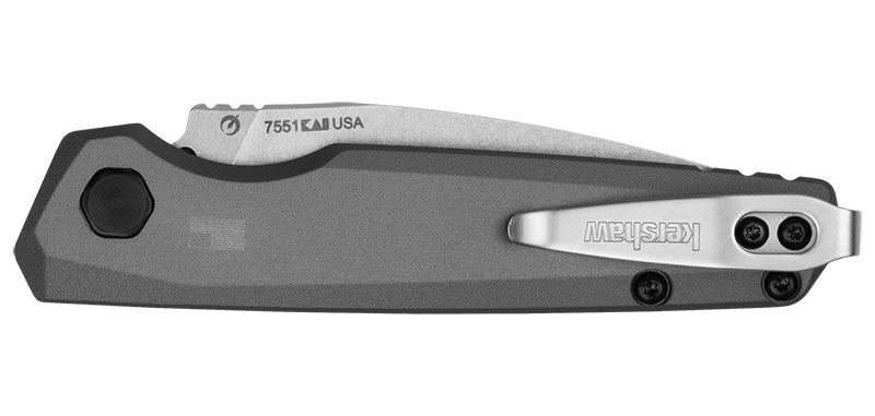 Couteau automatique Kershaw Launch 18 - Lame stonewash, CPM154