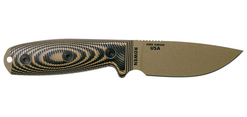 Couteau ESEE-3 lame Dark Earth manche G10 3D coyote et noir