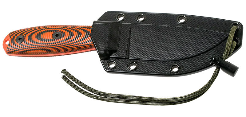 Couteau ESEE-3 lame orange manche G10 3D orange et noir