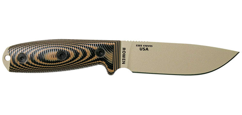 Couteau ESEE-4 Desert Tan manche G10 3D coyote et noir