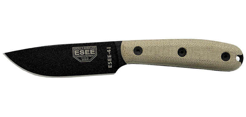 Couteau ESEE-4 HM lame noire manche Micarta et étui cuir