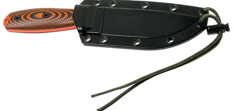 Couteau ESEE-4 lame orange manche G10 3D orange et noir