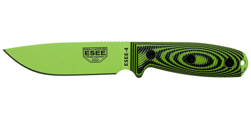 Couteau ESEE-4 lame Venom Green manche G10 3D vert et noir