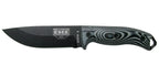 Couteau ESEE-5 lame noire manche G10 3D gris et étui Kydex