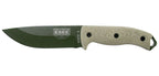 Couteau ESEE-5 lame verte manche Micarta 3D vert et étui Kydex