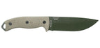 Couteau ESEE-5 lame verte manche Micarta 3D vert et étui Kydex