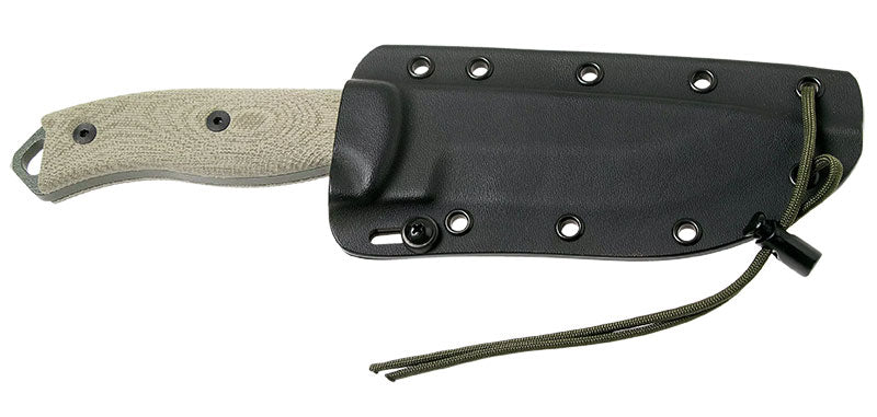 Couteau ESEE-5 lame verte manche Micarta 3D vert et étui Kydex