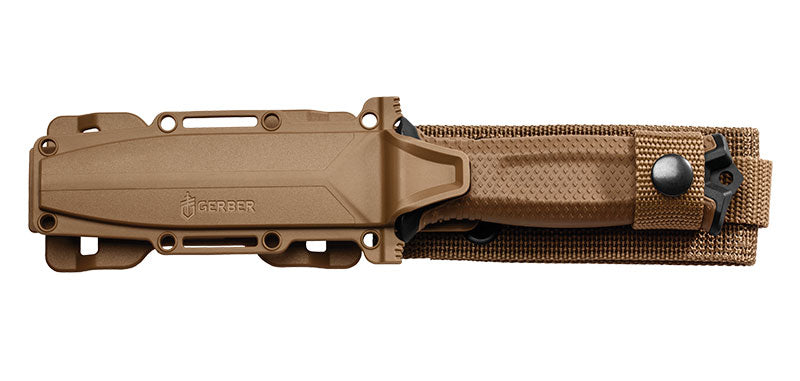 Couteau Gerber Strongarm lame fixe avec étui MOLLE - Coyote FE, lame 122 mm, étui Cordura MOLLE