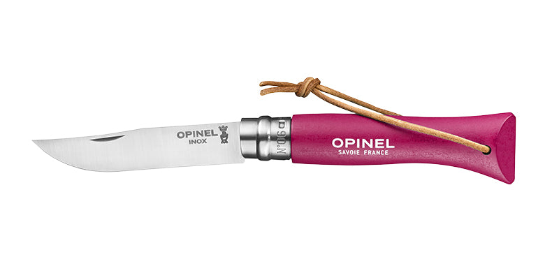 Couteau Opinel Baroudeur N°06 inox, manche charme coloré - Framboise