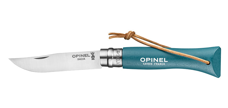 Couteau Opinel Baroudeur N°06 inox, manche charme coloré - Turquoise