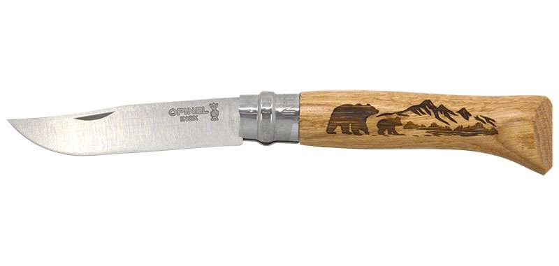 Couteau Opinel N°08 Animalia America, bison, élan ou ours - Ours