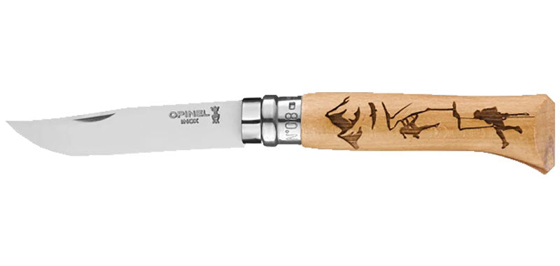 Couteau Opinel N°08 Sport, manche gravé rando, ski, vélo ou escalade - Escalade