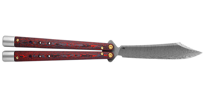 Couteau papillon Benchmade Necron Lava Flow damas