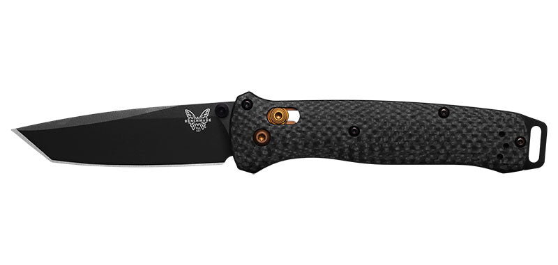 Couteau pliant Benchmade Bailout - Manche carbone noir, lame noire, CPM S90V, tranchant lisse