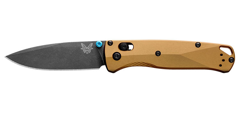 Couteau pliant Benchmade Bugout - Manche aluminium jaune, lame noire, M390