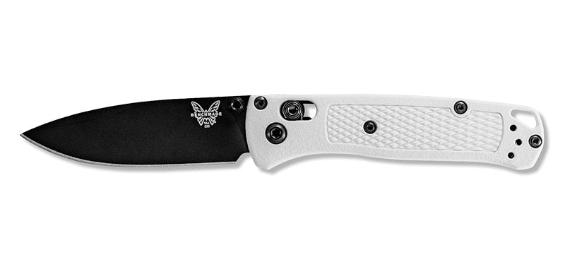 Couteau pliant Benchmade Mini Bugout - Manche grivory blanc, lame noire, CPM S30V