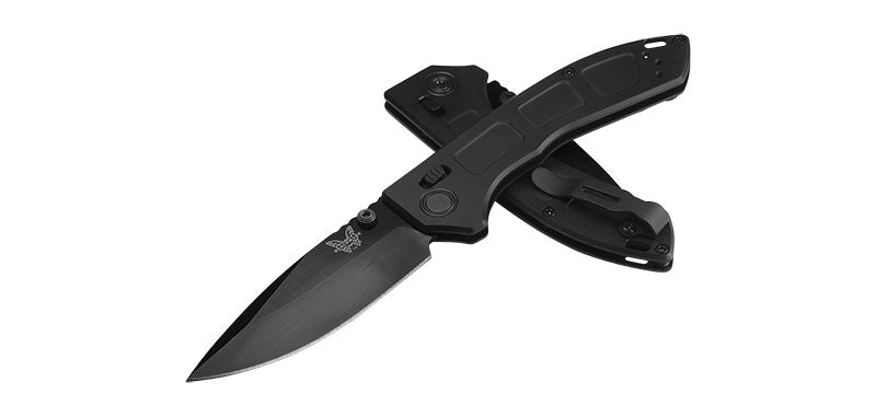 Couteau pliant Benchmade Mini Narrows titane - Manche titane noir, lame noire