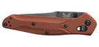 Couteau pliant Benchmade Mini Osborne - Manche aluminium marron, lame battlewash, CPM MagnaCut