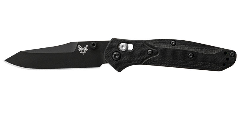 Couteau pliant Benchmade Mini Osborne - Manche g10 noir, lame noir, CPM S30V