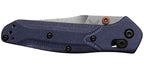 Couteau pliant Benchmade Mini Osborne - Manche micarta bleu, lame blanche, M390