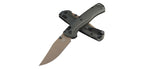 Couteau pliant Benchmade Taggedout - Manche grivory olive, lame tan, Elmax, lame de 89 mm