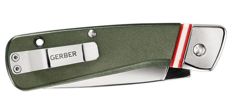 Couteau pliant Gerber Straightlace manche aluminium vert