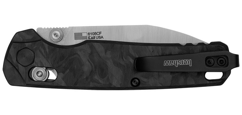 Couteau pliant Kershaw Bel Air - Manche carbone noir, lame satin/stonewash, lame de 79 mm