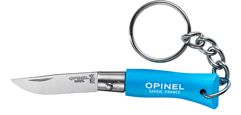 Couteau porte-clés Opinel N°02 inox - Bleu cyan