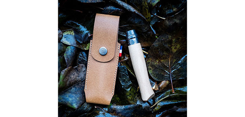 Étui Opinel en cuir pour couteau pliant - Alpine