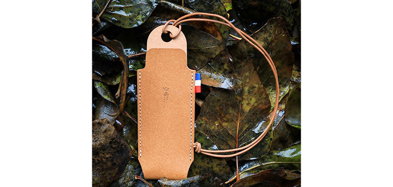 Étui Opinel en cuir pour couteau pliant - Fourreau avec lacet