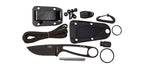 Kit de survie ESEE Izula noir avec couteau et pierre à feu