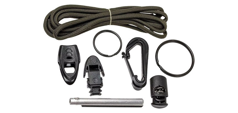 Kit de survie ESEE Izula noir avec couteau et pierre à feu