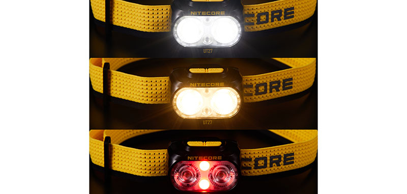 Lampe frontale trail Nitecore UT27 800 lumens - Jaune